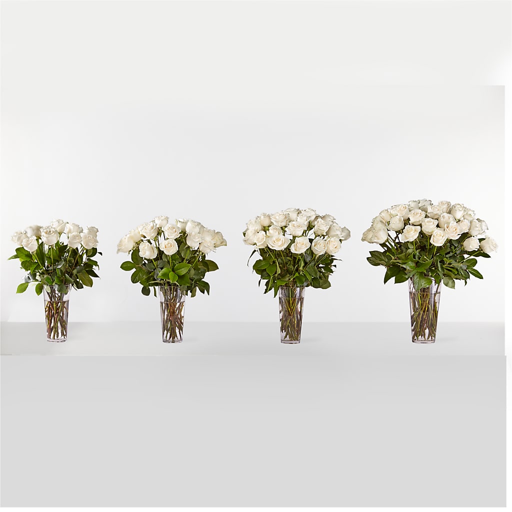 Long Stem White Rose Bouquet – VACHA'S FOREST FLOWERS, Oak Forest IL