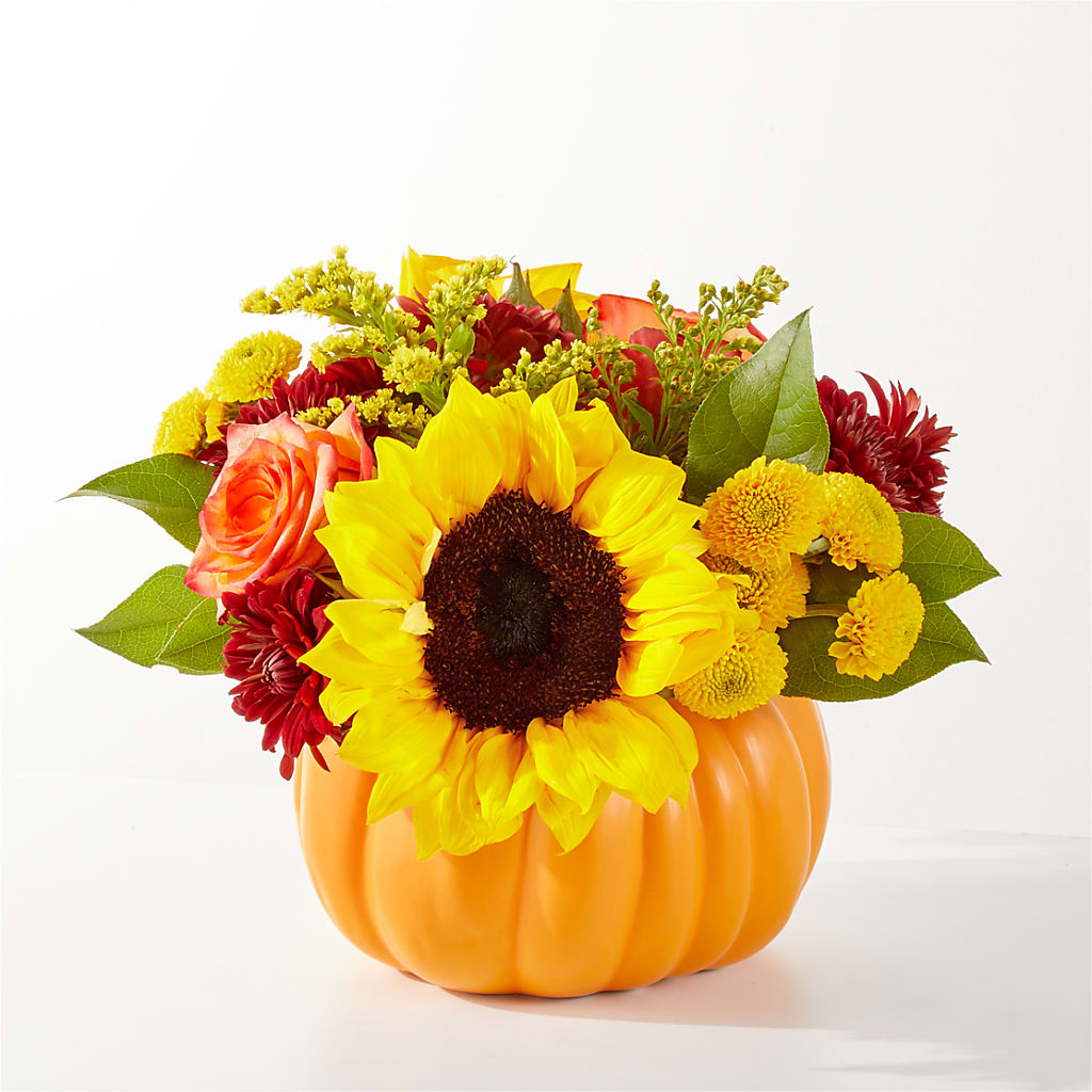 Golden Gourd Pumpkin Bouquet – VACHA'S FOREST FLOWERS, Oak Forest IL