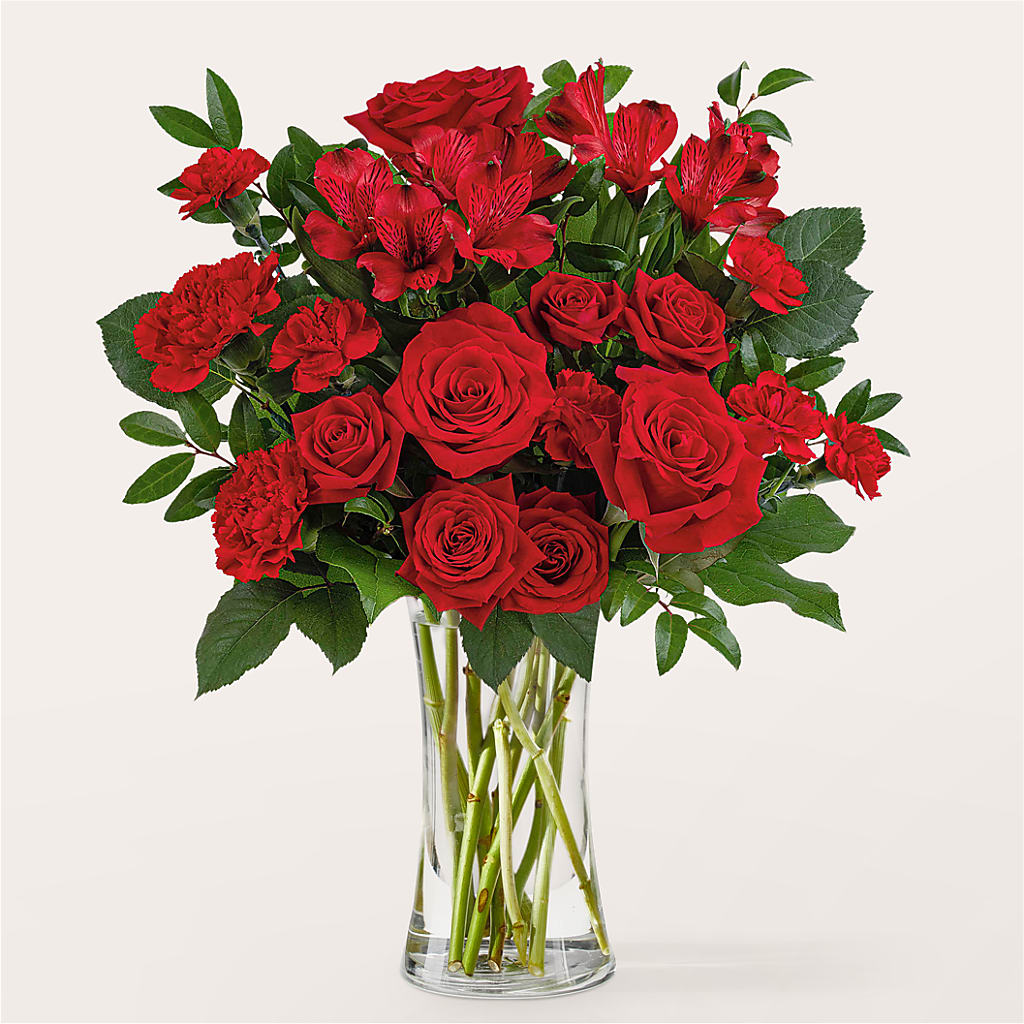 Brilliant Ruby Bouquet – VACHA'S FOREST FLOWERS, Oak Forest IL