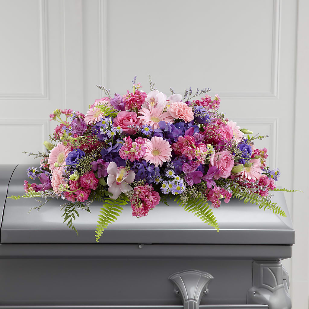 Glorious Garden Casket Spray – VACHA'S FOREST FLOWERS, Oak Forest IL