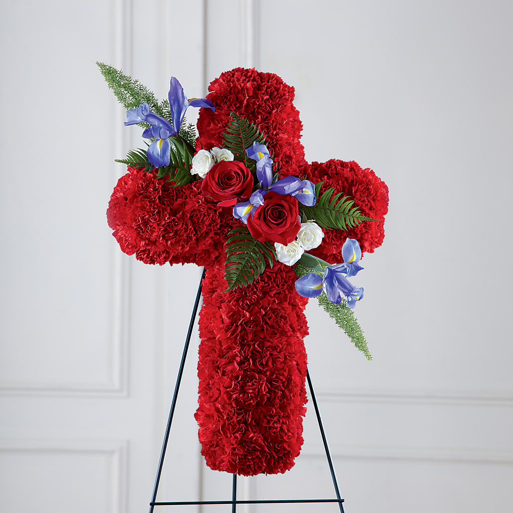 Faithful Hero Floral Cross – VACHA'S FOREST FLOWERS, Oak Forest IL
