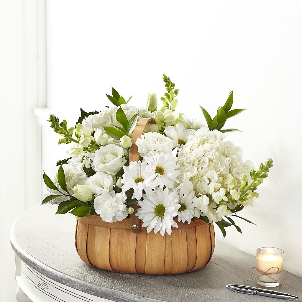 Pure Ivory Basket – VACHA'S FOREST FLOWERS, Oak Forest IL