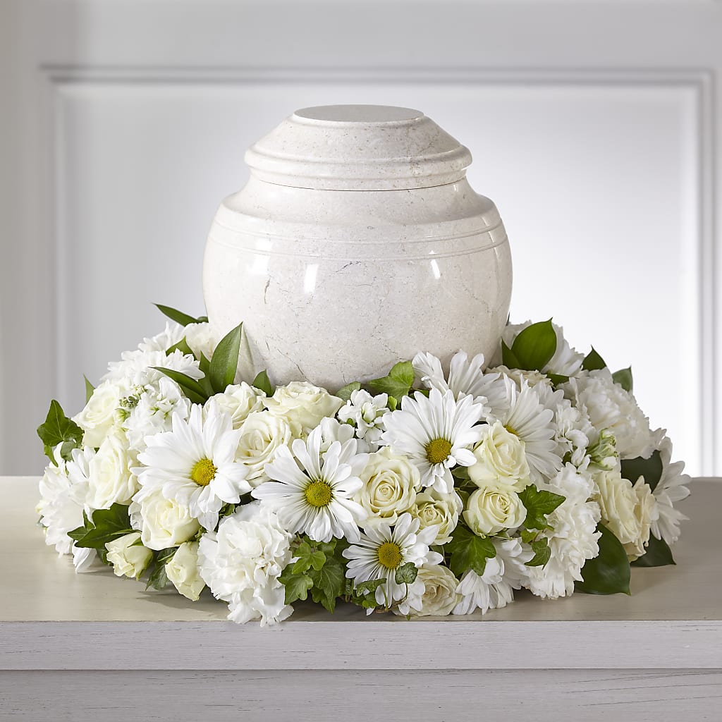 Ivory Gardens Cremation Adornment – VACHA'S FOREST FLOWERS, Oak Forest IL