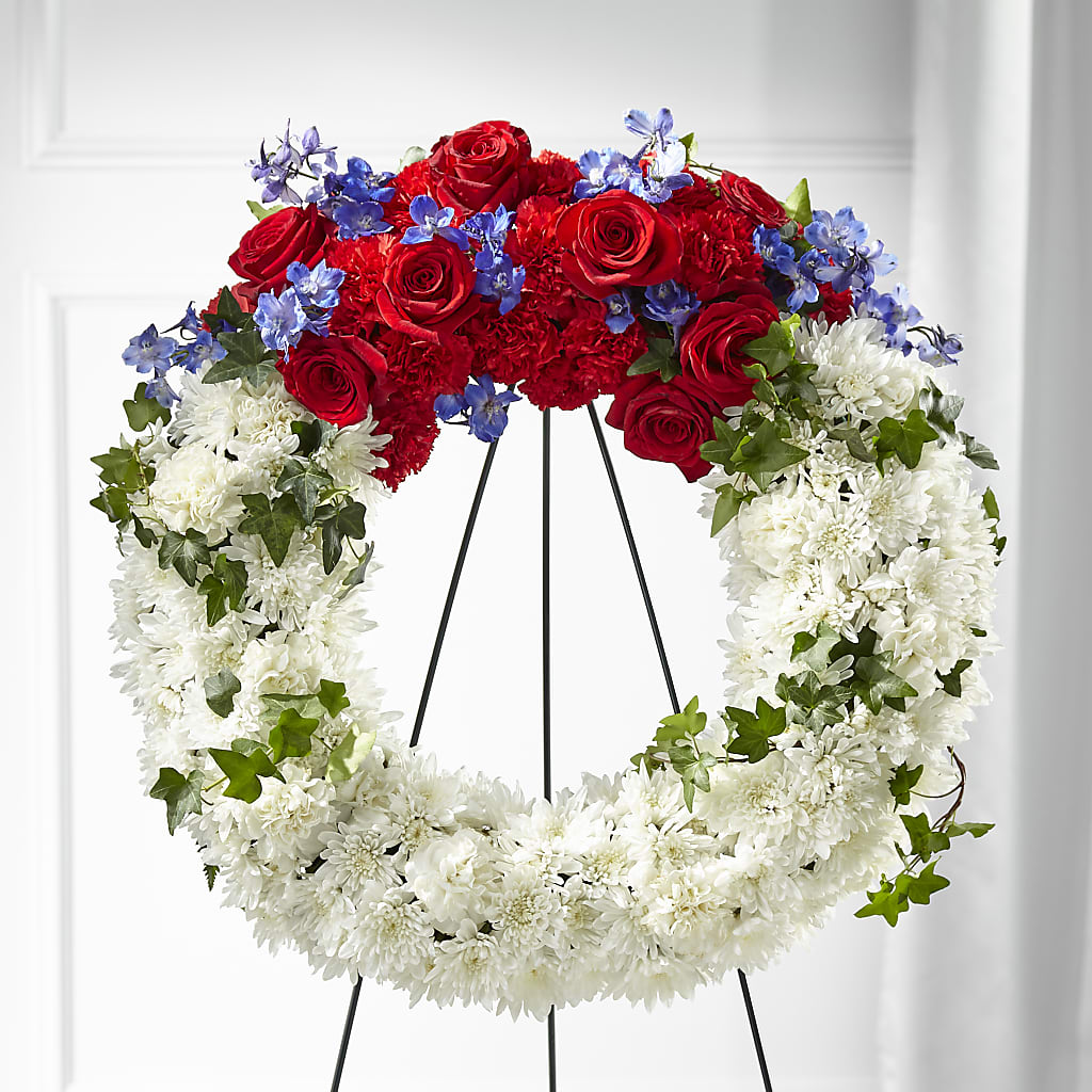 Patriotic Passion Wreath – VACHA'S FOREST FLOWERS, Oak Forest IL