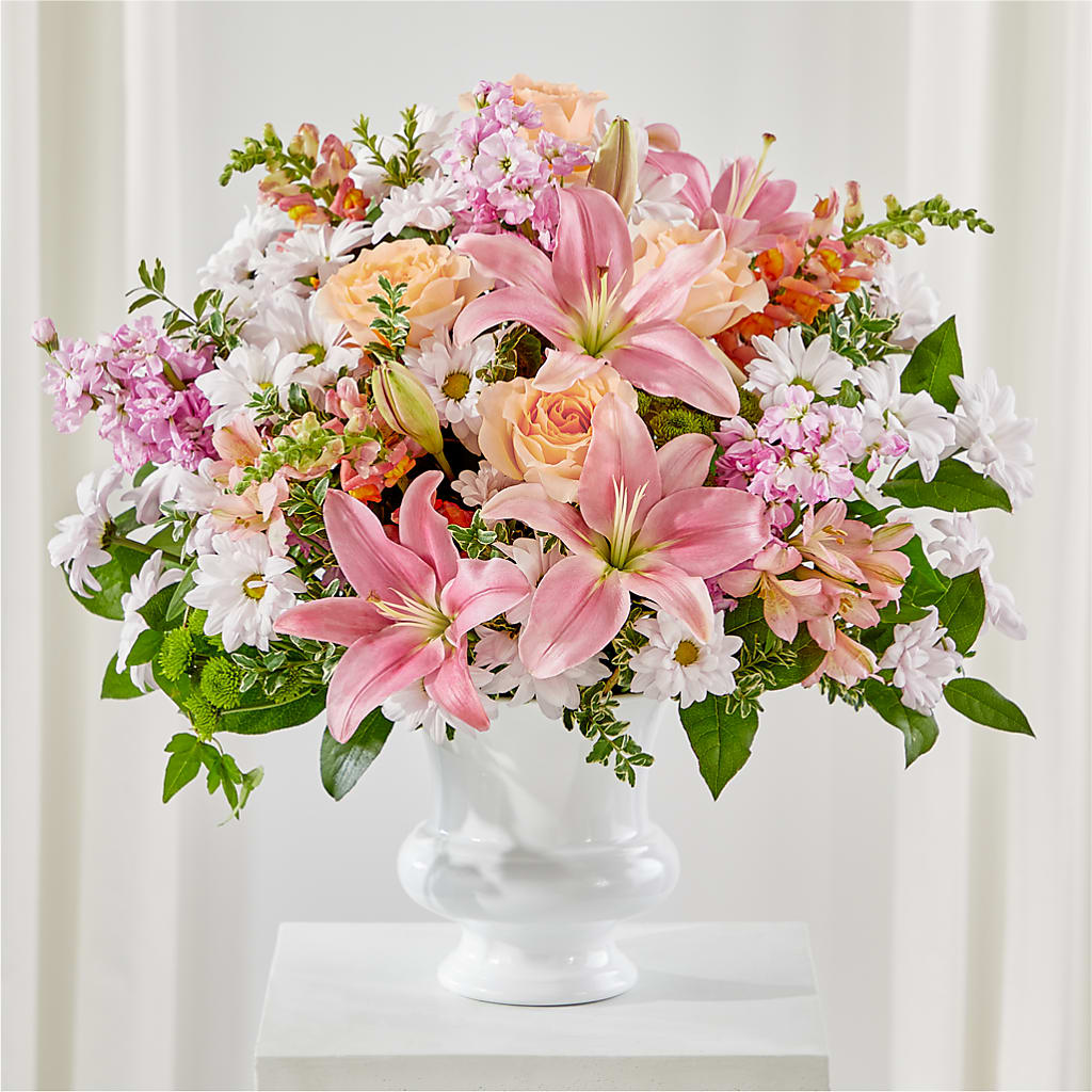 Heartfelt Gesture Urn Arrangement – VACHA'S FOREST FLOWERS, Oak Forest IL