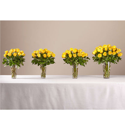 Long Stem Yellow Rose Bouquet – VACHA'S FOREST FLOWERS, Oak Forest IL