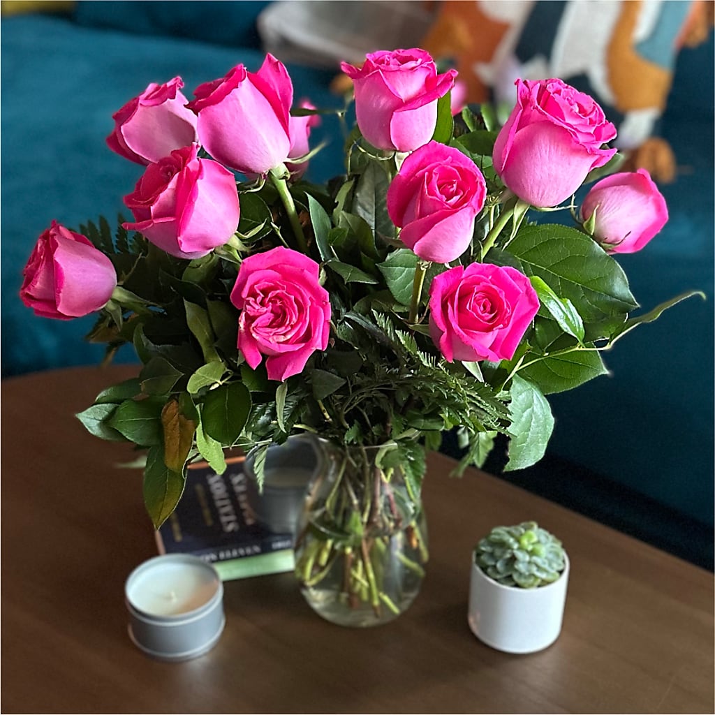 Long Stem Pink Rose Bouquet – VACHA'S FOREST FLOWERS, Oak Forest IL