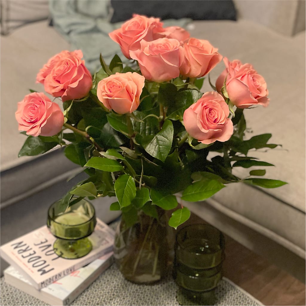 Long Stem Pink Rose Bouquet – VACHA'S FOREST FLOWERS, Oak Forest IL