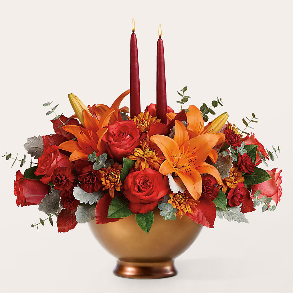 Fruits of Fall Centerpiece – VACHA'S FOREST FLOWERS, Oak Forest IL