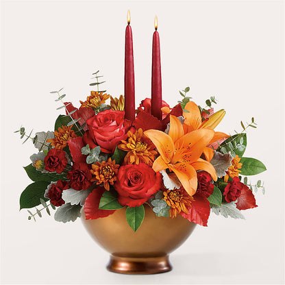 Fruits of Fall Centerpiece – VACHA'S FOREST FLOWERS, Oak Forest IL