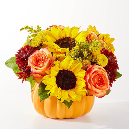 Golden Gourd Pumpkin Bouquet – VACHA'S FOREST FLOWERS, Oak Forest IL