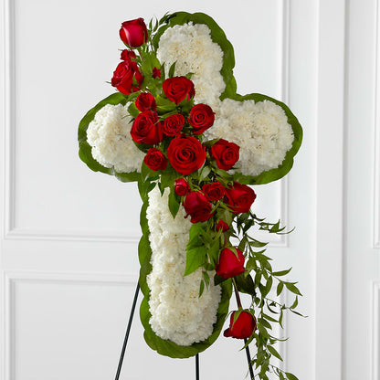 Floral Cross Easel – VACHA'S FOREST FLOWERS, Oak Forest IL