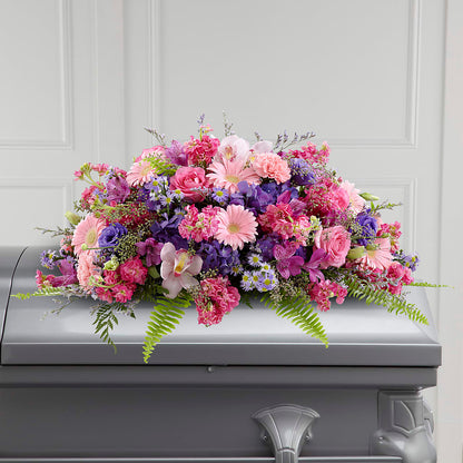 Glorious Garden Casket Spray – VACHA'S FOREST FLOWERS, Oak Forest IL