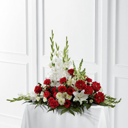 Crimson & White Arrangement – VACHA'S FOREST FLOWERS, Oak Forest IL