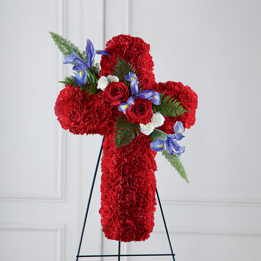 Faithful Hero Floral Cross – VACHA'S FOREST FLOWERS, Oak Forest IL