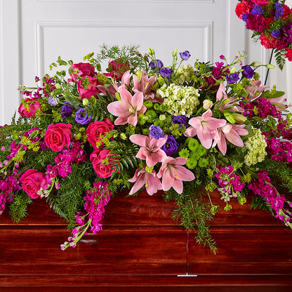 Radiant Tribute Casket Spray – VACHA'S FOREST FLOWERS, Oak Forest IL