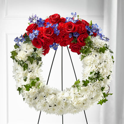 Patriotic Passion Wreath – VACHA'S FOREST FLOWERS, Oak Forest IL