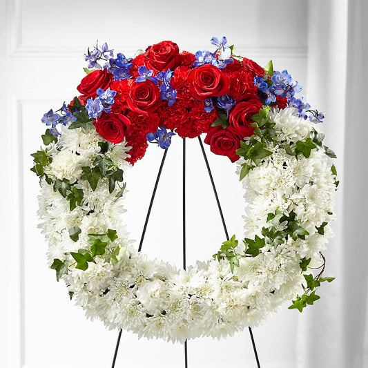 Patriotic Passion Wreath – VACHA'S FOREST FLOWERS, Oak Forest IL