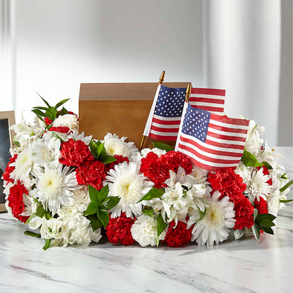 Spirit of Patriotism Cremation Adornment – VACHA'S FOREST FLOWERS, Oak Forest IL