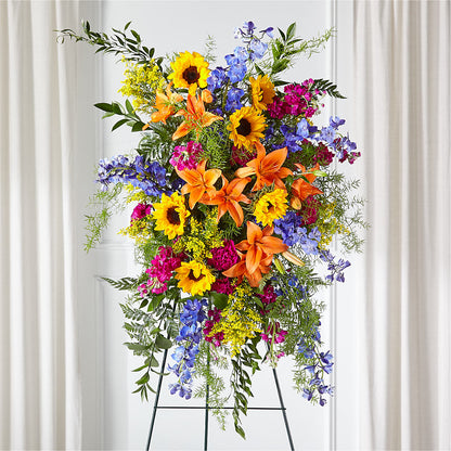 Sunlit Memories Standing Spray (Standard) – VACHA'S FOREST FLOWERS, Oak Forest IL