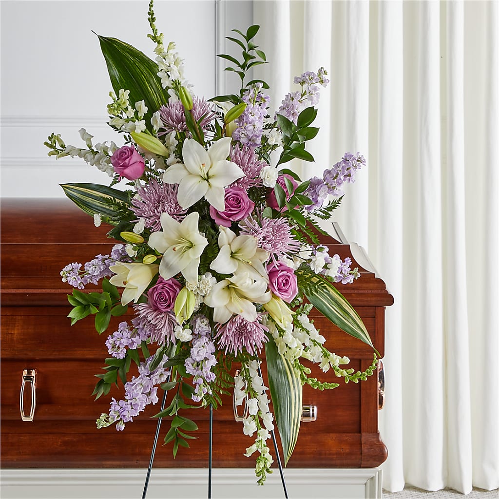 Grateful Hearts Standing Spray – VACHA'S FOREST FLOWERS, Oak Forest IL