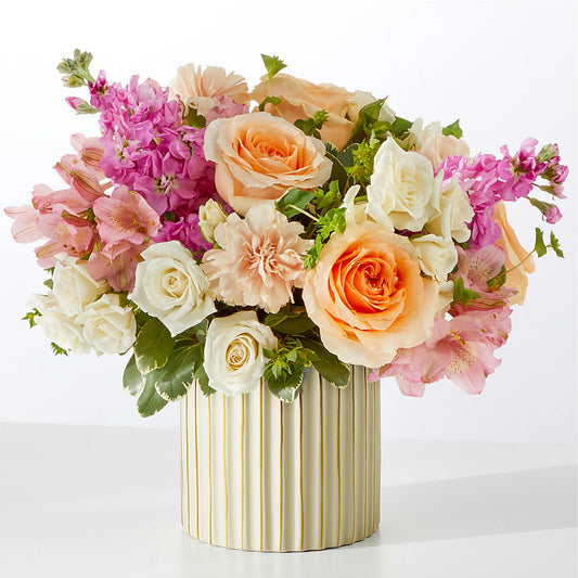 Paradise Bouquet with Ivory Vase – VACHA'S FOREST FLOWERS, Oak Forest IL