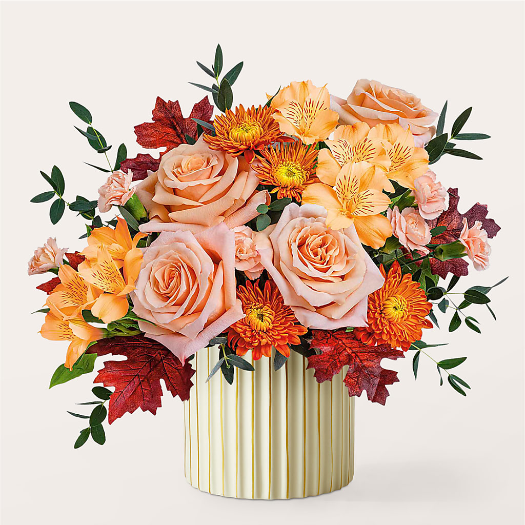 Spiced Latte Bouquet with Ivory Vase – VACHA'S FOREST FLOWERS, Oak Forest IL