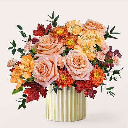 Spiced Latte Bouquet with Ivory Vase – VACHA'S FOREST FLOWERS, Oak Forest IL