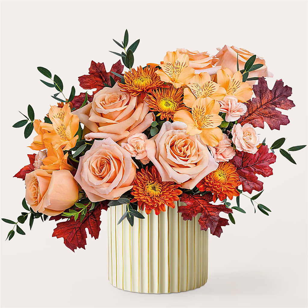 Spiced Latte Bouquet with Ivory Vase – VACHA'S FOREST FLOWERS, Oak Forest IL