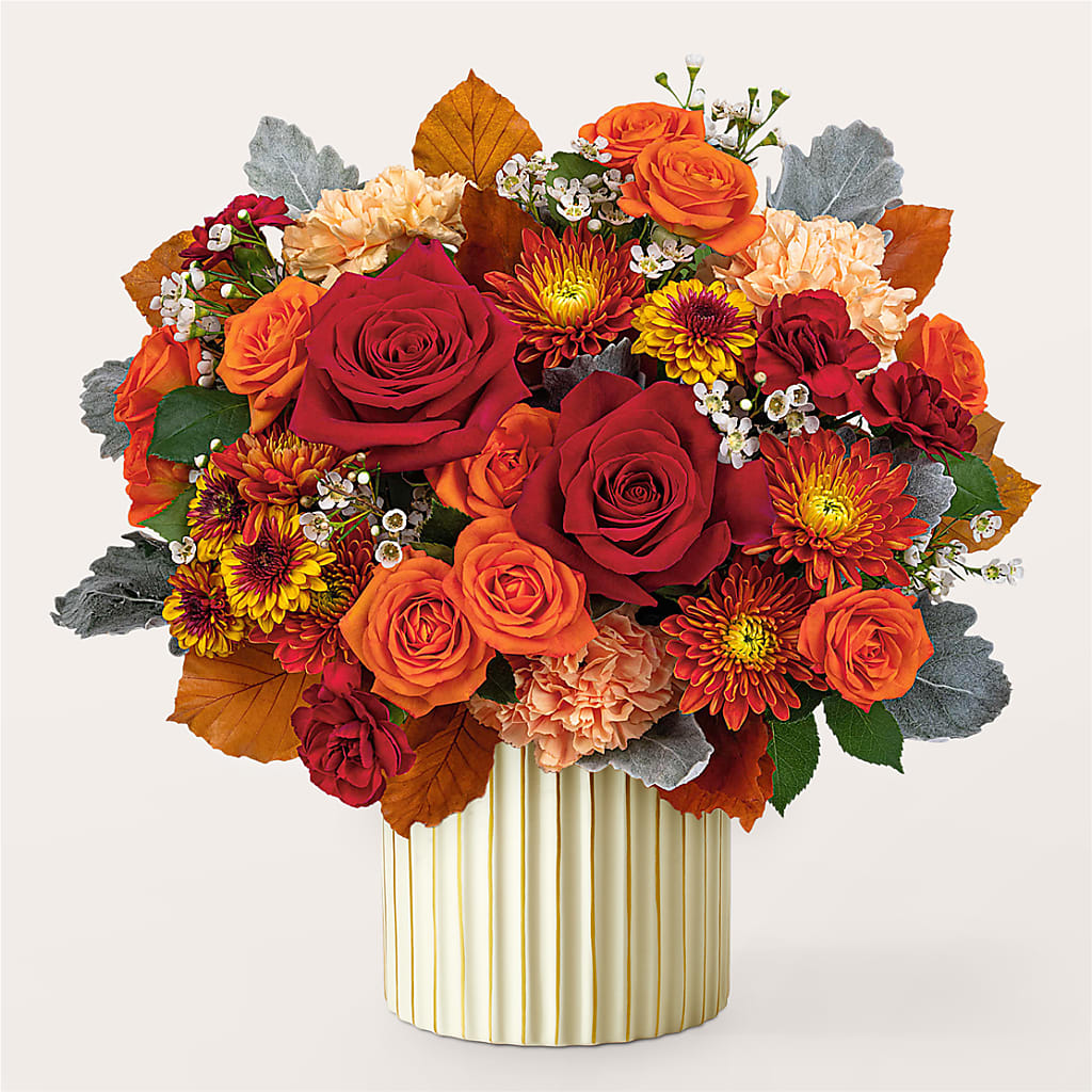 Merlot Bouquet with Ivory Vase – VACHA'S FOREST FLOWERS, Oak Forest IL