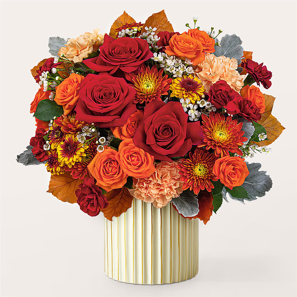 Merlot Bouquet with Ivory Vase – VACHA'S FOREST FLOWERS, Oak Forest IL