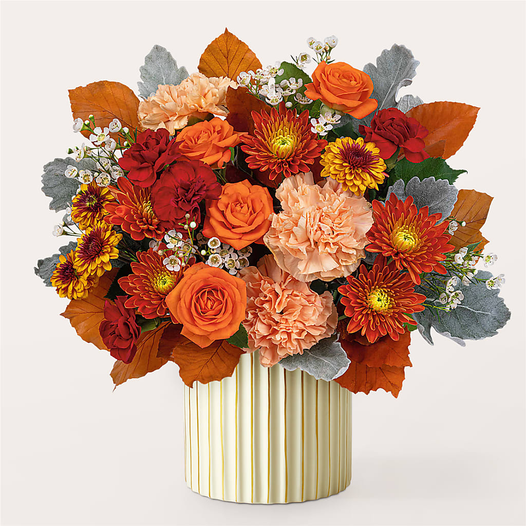 Merlot Bouquet with Ivory Vase – VACHA'S FOREST FLOWERS, Oak Forest IL