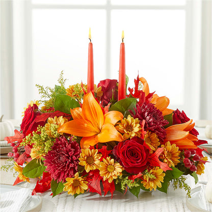 Autumn's Embrace Centerpiece – VACHA'S FOREST FLOWERS, Oak Forest IL