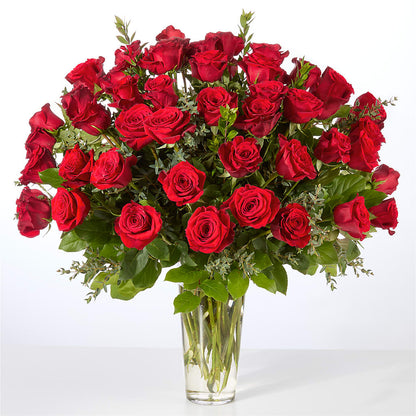 Forever Yours Fifty Stem Red Rose Bouquet – VACHA'S FOREST FLOWERS, Oak Forest IL
