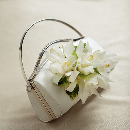 White Purse Decor – VACHA'S FOREST FLOWERS, Oak Forest IL