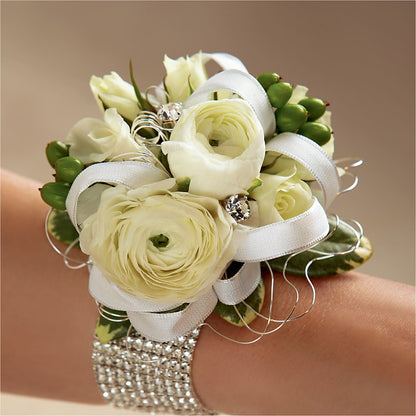White Wedding Corsage – VACHA'S FOREST FLOWERS, Oak Forest IL